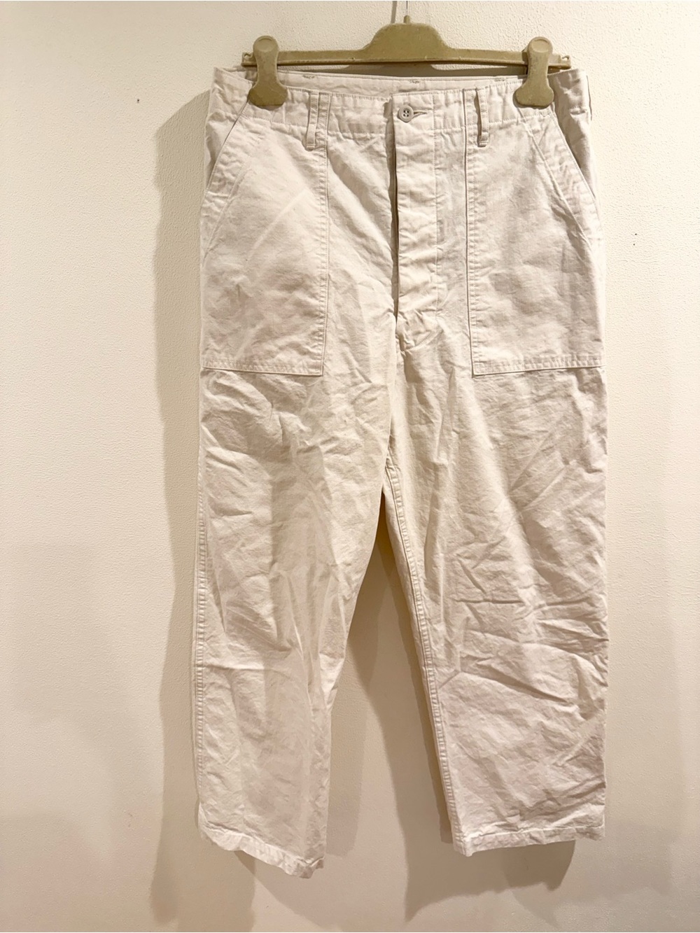 orslow Lightweight Duck Canvas Summer Fatigue Pants Ecru US Medium Made In Japan